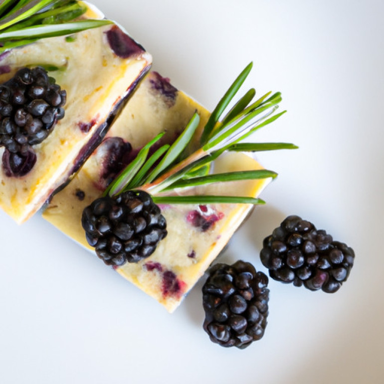 Zesty Rosemary Lemon Blackberry Bars