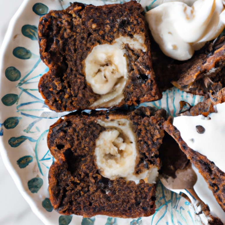 Decadent Marbled Banana Bread infused with Rich Dark Chocolate and Creamy Greek Yogurt