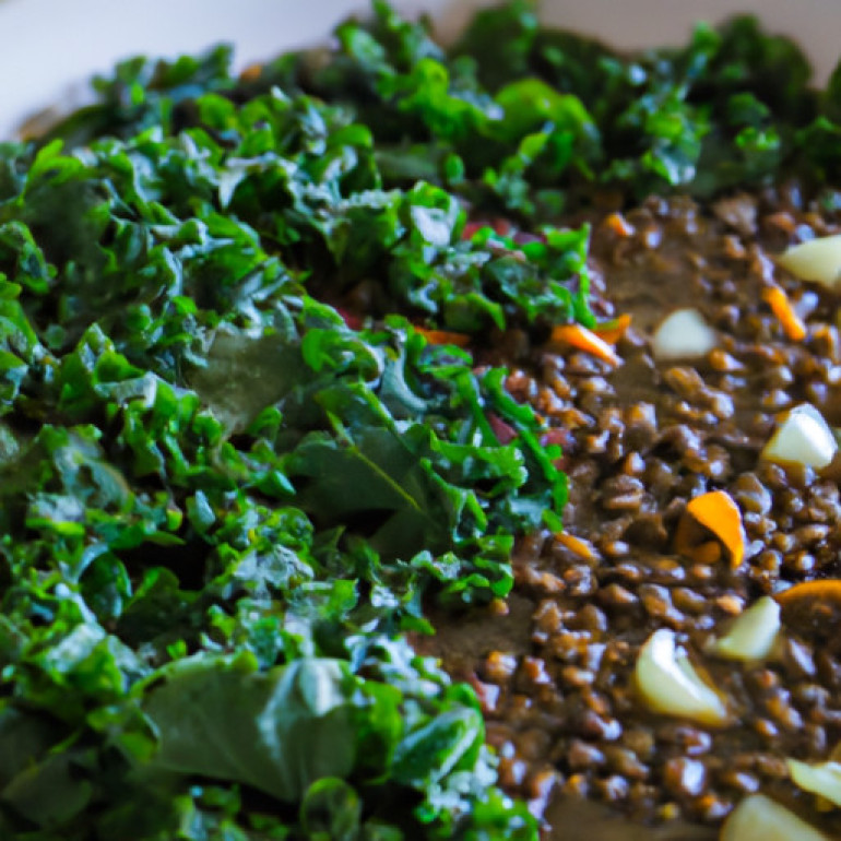 Savory Garlic Lentils and Kale Delight