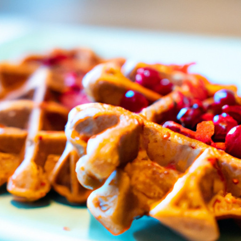 Irresistible Sweet Potato Waffles with Cranberry-Infused Maple Drizzle