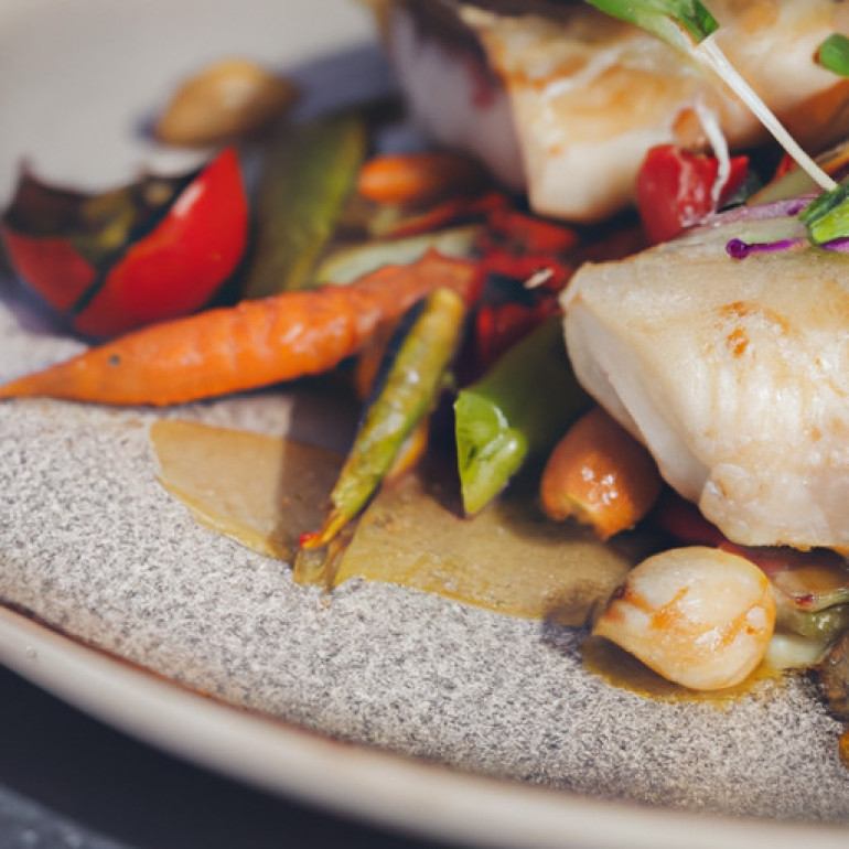Succulent Hake Steaks with Rustic Roasted Veggies