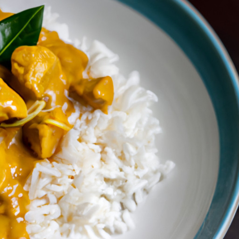 Savory Yellow Curry Chicken and Fragrant Jasmine Rice Recipe