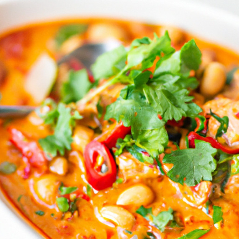 Savor this Irresistible Thai Peanut Chicken Chili Recipe