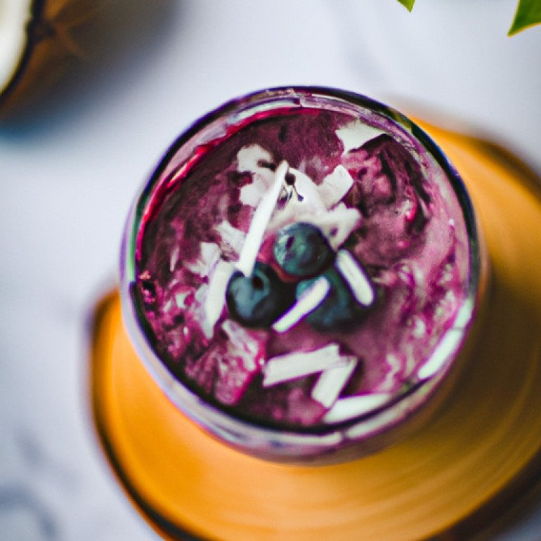 Delicious Blueberry Vanilla Protein Smoothie with a Graham Twist