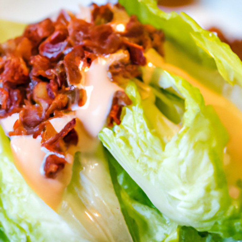 Delicious Warm Bacon Dressing Iceberg Wedge Salad