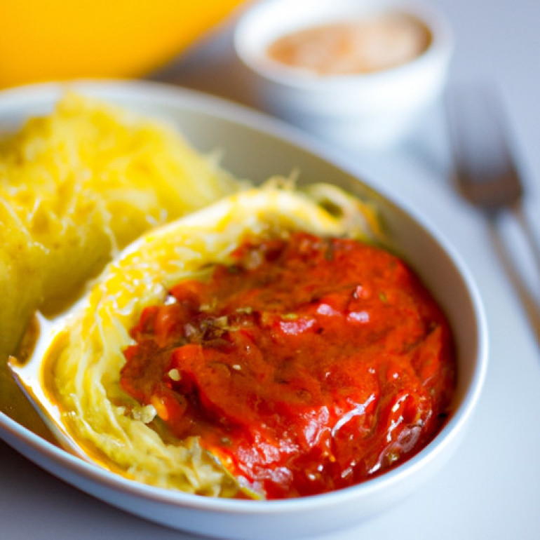 Savory Winter Red Sauce on a Bed of Spaghetti Squash