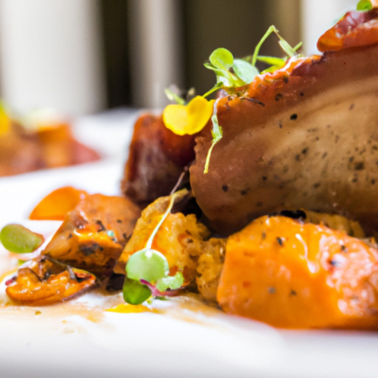 Succulent Pork Roast with Apple and Rhubarb Infusion