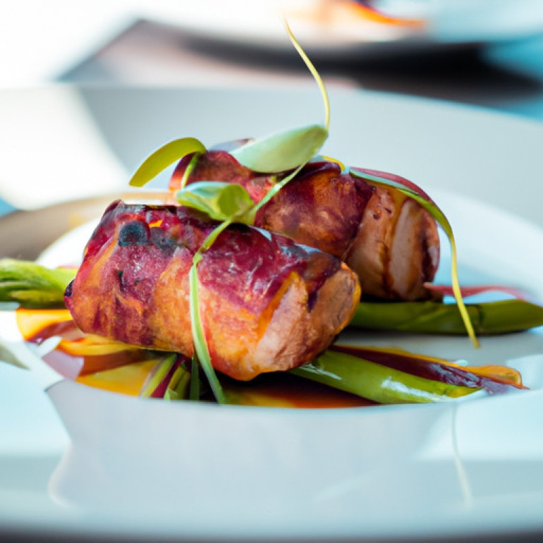 Savory Bacon-Wrapped Pork Chops with Flavorful Zesty Sauce