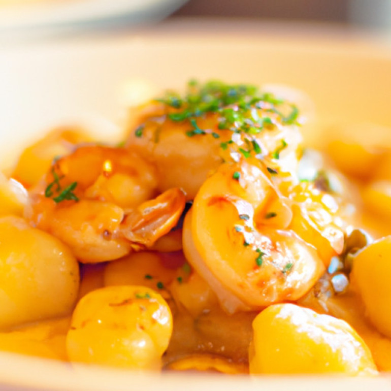 Ultimate Creamy Shrimp Gnocchi with Caramelized Onion and Saffron