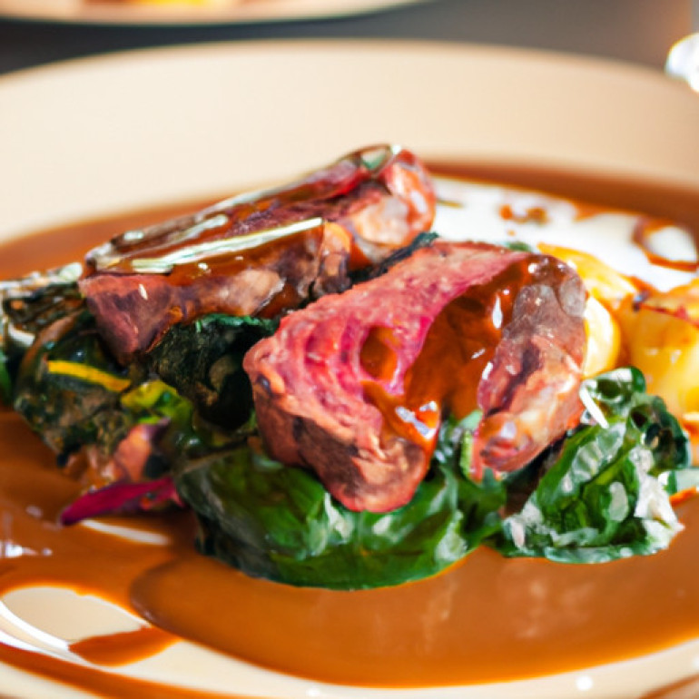 Savory Cumin Lamb Steaks with Smashed Potatoes and Red Wine Sauce Recipe