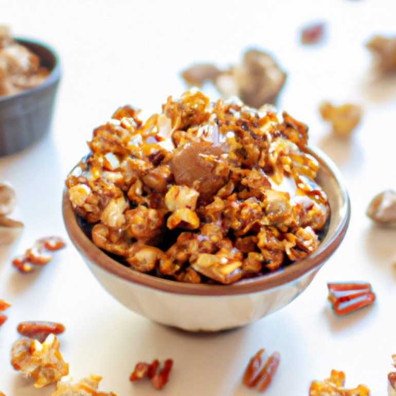 Decadent Chocolate Caramel Nut Popcorn Delight