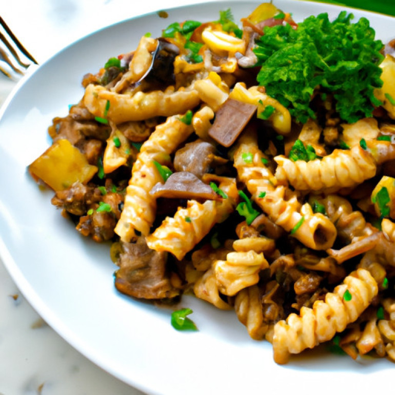 Savory Tropical Chicken Pasta with a Caribbean Twist