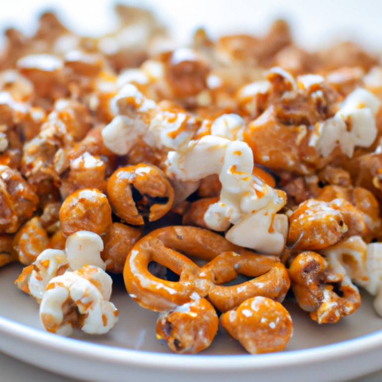 Irresistible Caramel Nut Popcorn with Crunchy Pretzels