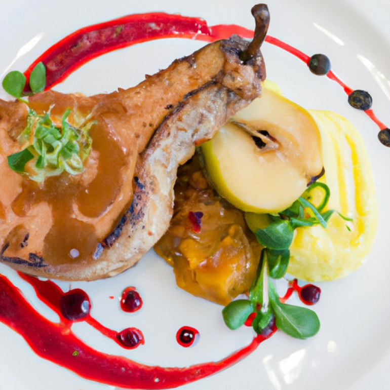 Savory Pork Chops in a Delectable Pear Dressing