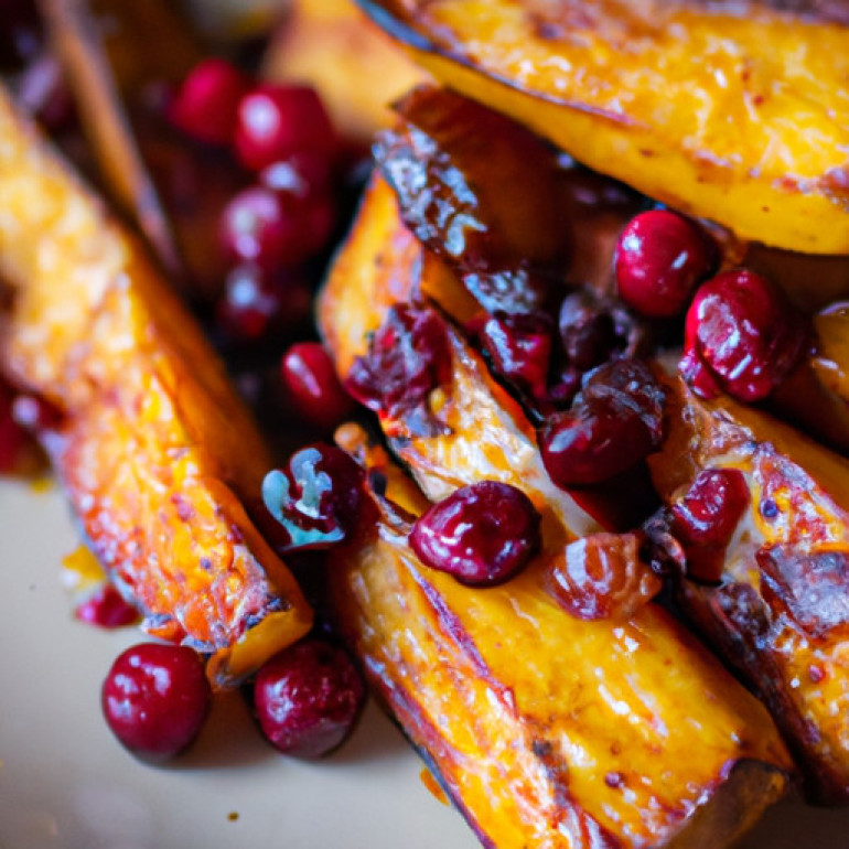 Delicious Maple Baked Sweet Potatoes and Cranberries Recipe