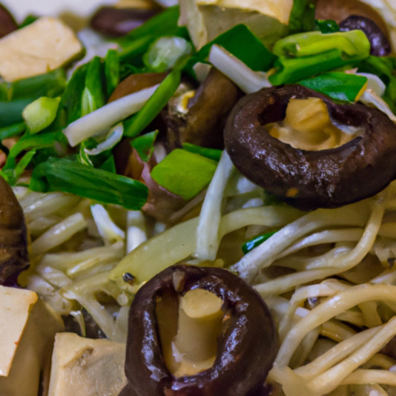 Savory Mushroom and Tofu Noodle Delight