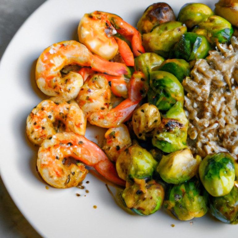 Delicious Lemon Garlic Shrimp with Roasted Brussels Sprouts and Brown Rice: A Flavorful Twist