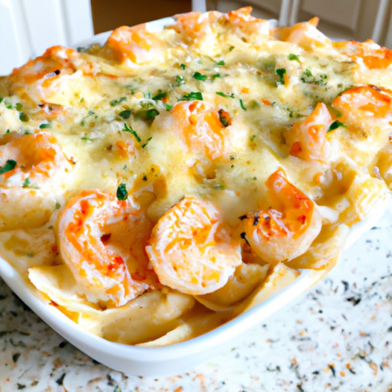 Creamy Cheesy Shrimp Bake: A Delectable Seafood Delight