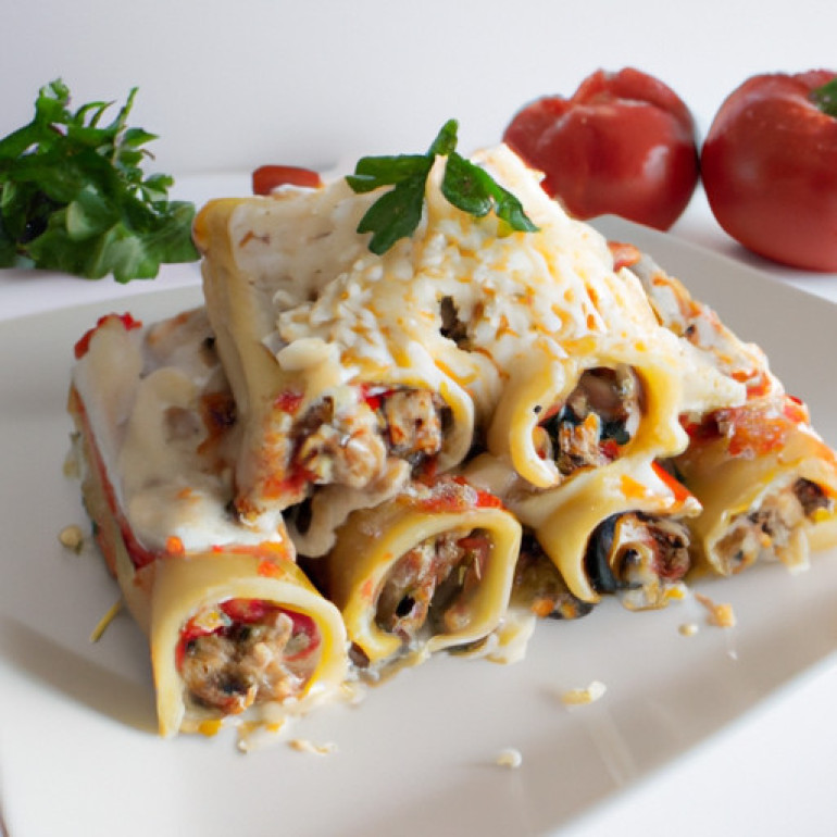 Savory Italian Fusion: Lasagna Stuffed Manicotti