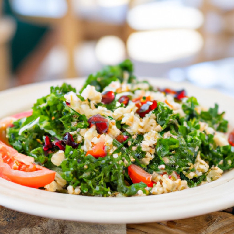 Ultimate Couscous Salad: Kale, Bursting Tomatoes, Tart Cranberries, & Creamy Feta