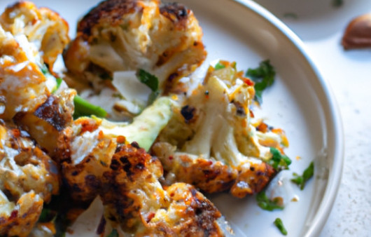Savory Air-Fried Cauliflower Delight with Almonds & Parmesan