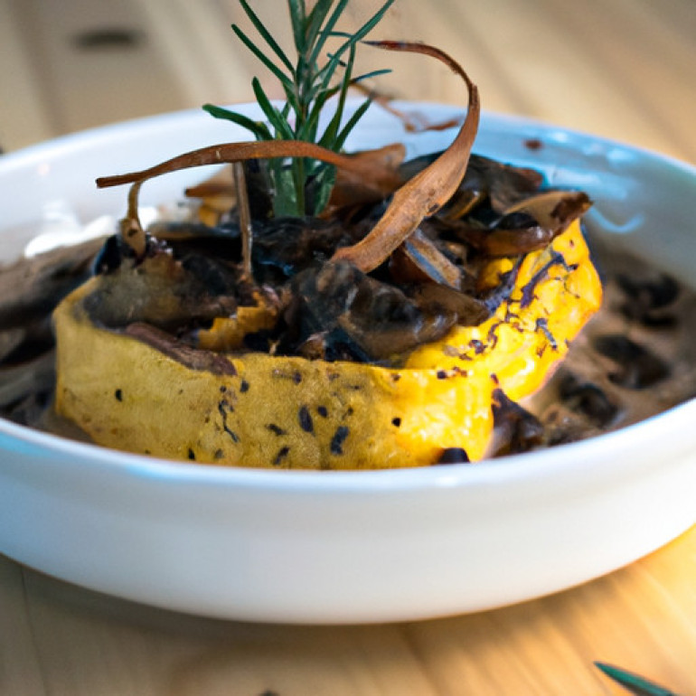 Delicious Baked Polenta with Savory Balsamic Mushrooms