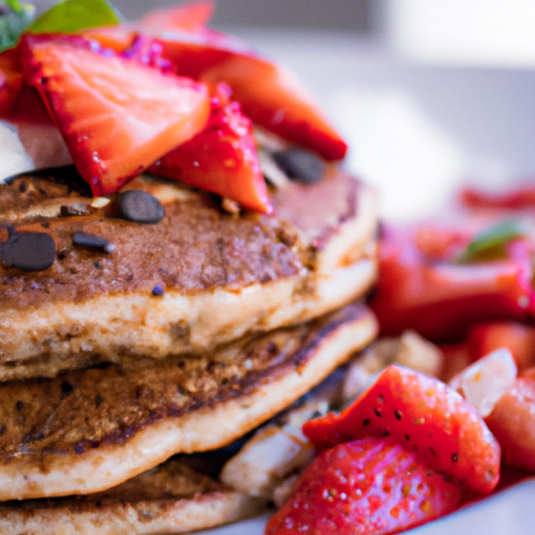 Irresistible Strawberry Chocolate Chip Pancakes with Greek Yogurt