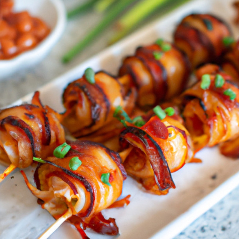 Savory Bacon-Wrapped Scallops with Zesty Mayo in the Air Fryer