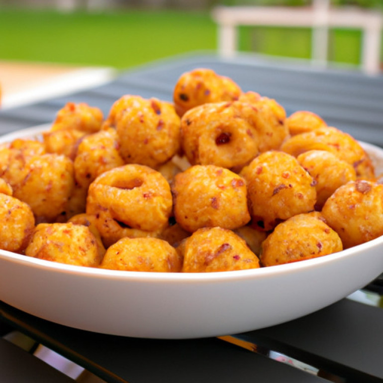 Golden Air Fryer Mac and Cheese Balls with Ranch Twist