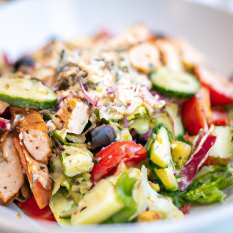 Savor the Ultimate Chicken Souvlaki Salad Experience