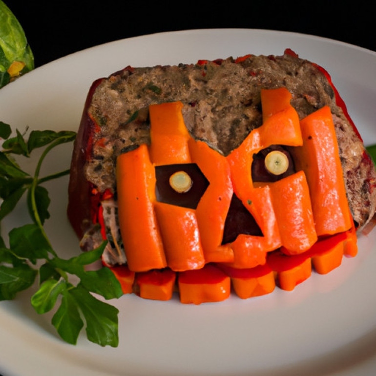 Savory Halloween Jack-O'-Lantern Meatloaf Recipe