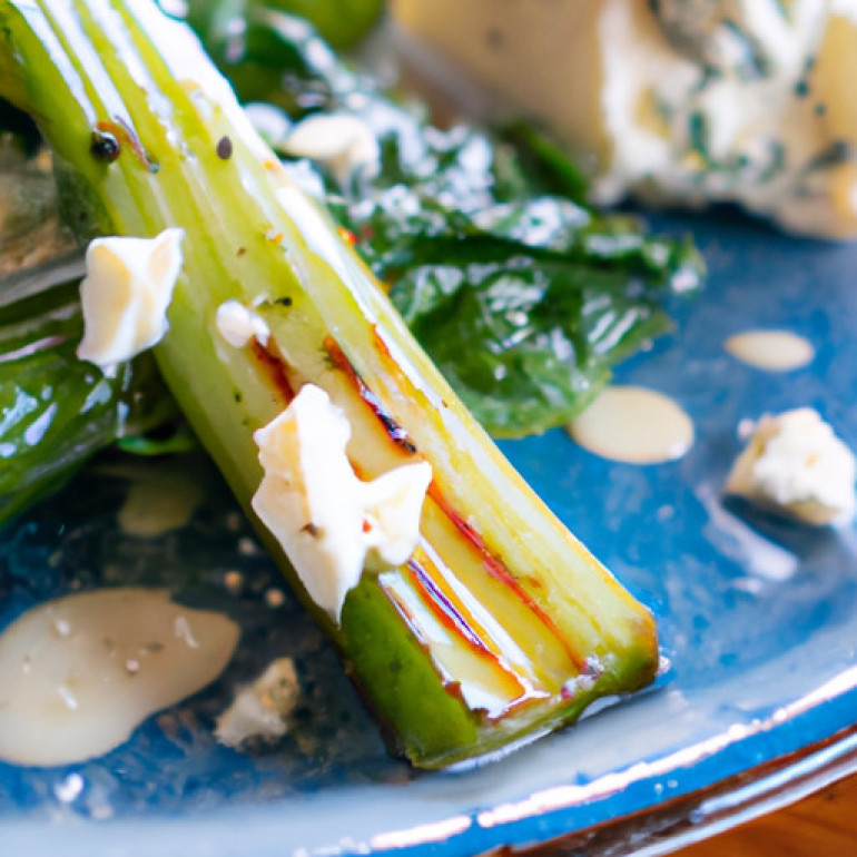 Savory Grilled Romaine Salad with Tangy Blue Cheese Dressing
