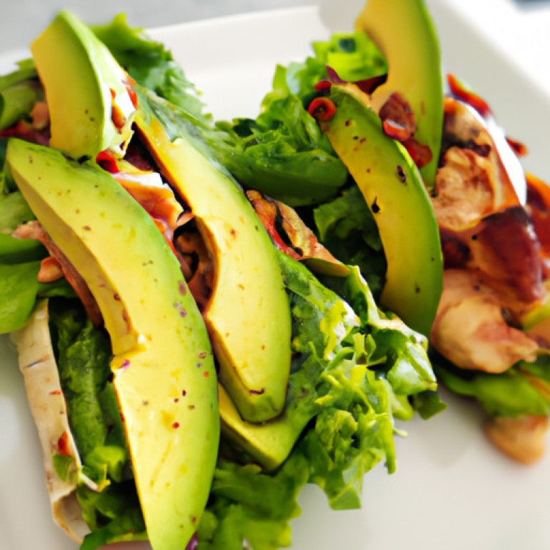 Savory Chicken and Bacon Lettuce Wraps with Creamy Avocado