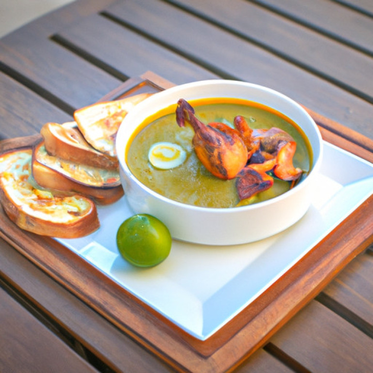 Savory Guacamole Soup with Zesty Grilled Chicken Duo