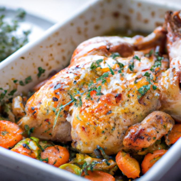 Savory Herb-infused Pan-Roasted Chicken and Veggie Delight