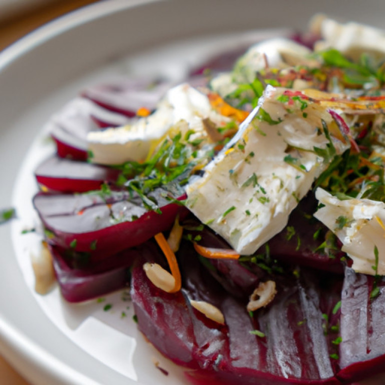 Savory Roasted Beet Salad with Creamy Goat Cheese and Fennel