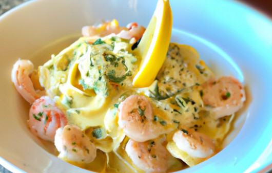 Savoring a Creamy Lemon Delight with Shrimp and Pasta