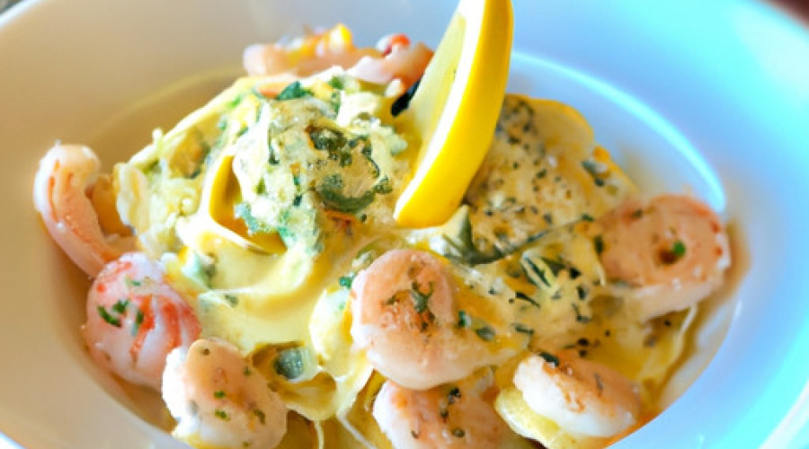 Savoring a Creamy Lemon Delight with Shrimp and Pasta