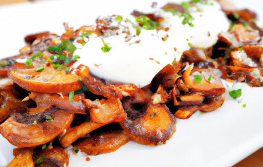 Sizzling Mushrooms in Creamy Feta Drizzle: A Delectable Twist