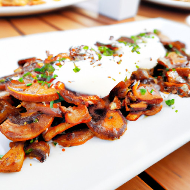 Sizzling Mushrooms in Creamy Feta Drizzle: A Delectable Twist
