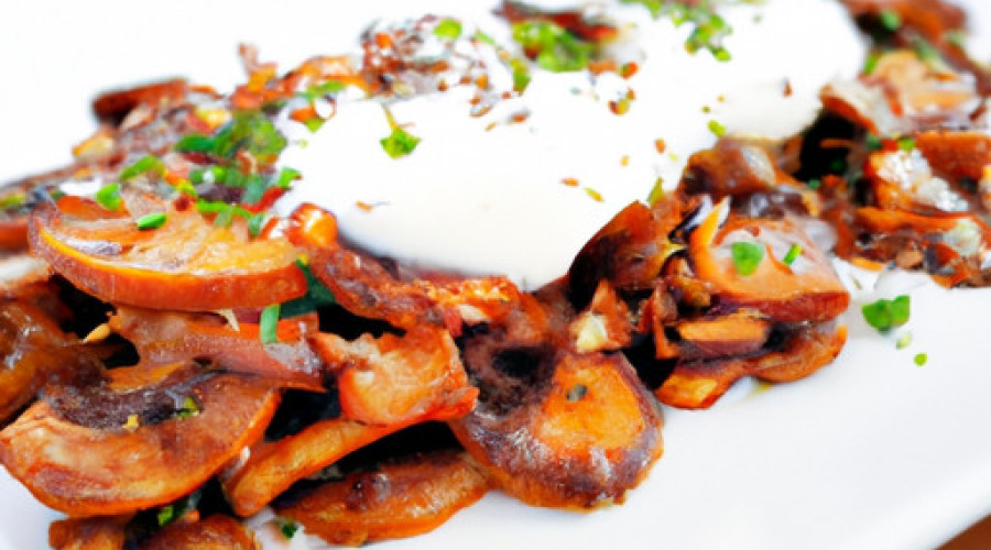 Sizzling Mushrooms in Creamy Feta Drizzle: A Delectable Twist