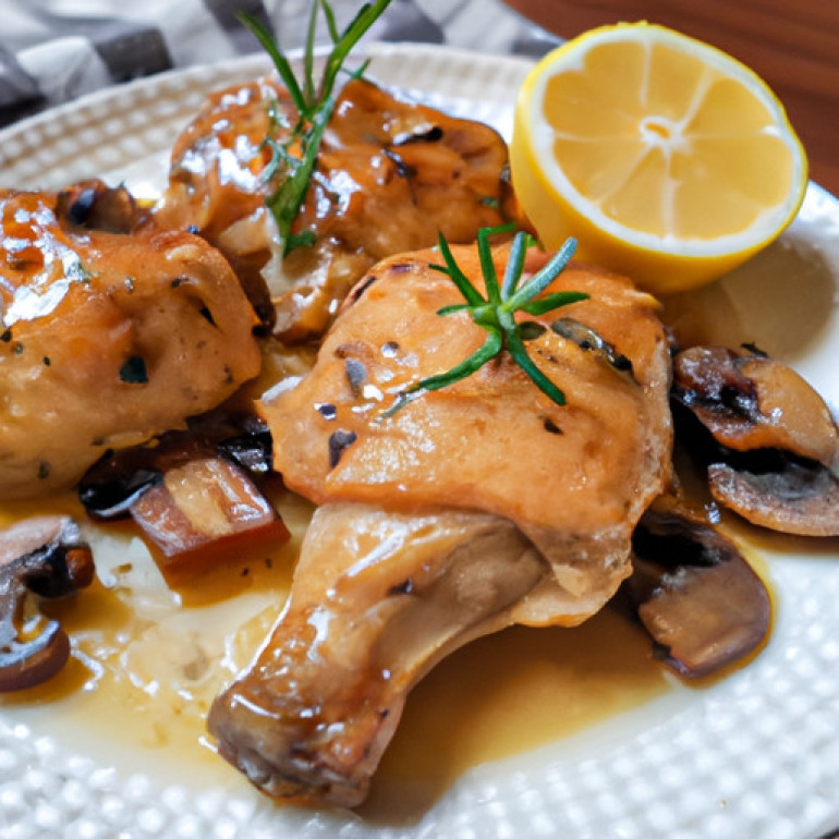 Savory Lemon Chicken Thighs in Creamy Mushroom Sauce Recipe