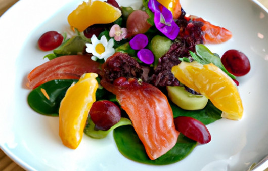Zesty Salmon Salad Bursting with Fresh Fruits
