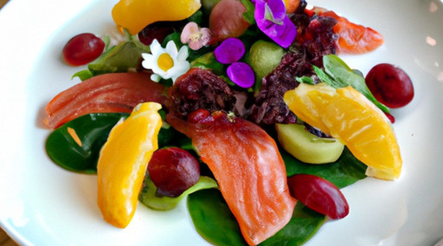 Zesty Salmon Salad Bursting with Fresh Fruits