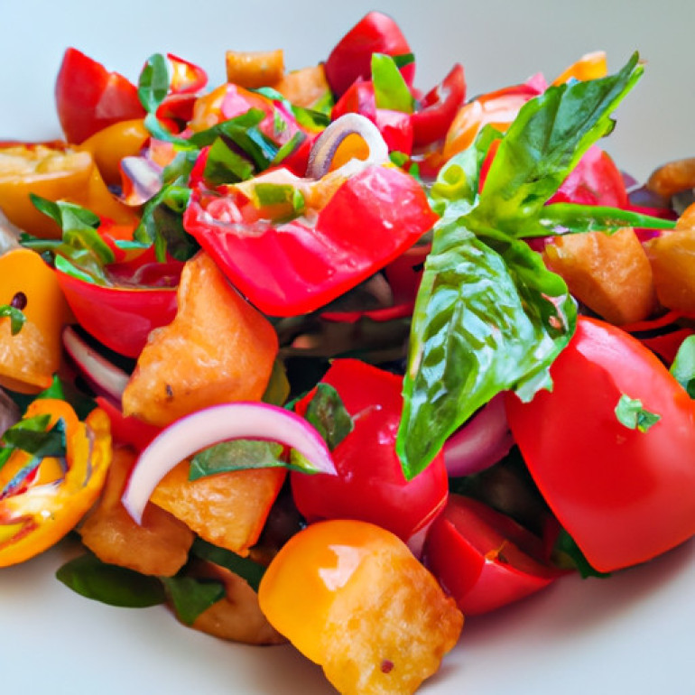 Rustic Tomato Basil Bread Salad Recipe