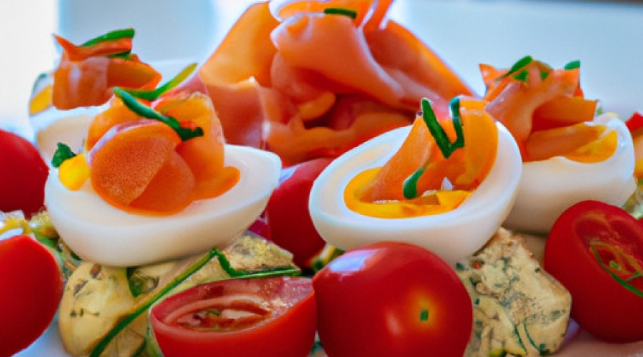 Savory Smoked Salmon Deviled Eggs with Tomato Twist