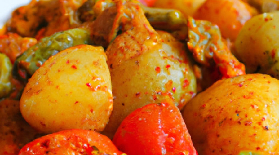 Savory Indian Curry with Bell Pepper, Tomato, and Potato