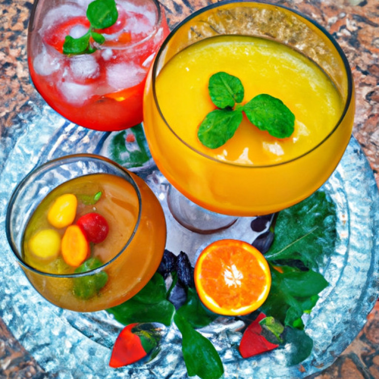 Ultimate Three-Fruit Refreshment: A Vibrant and Juicy Beverage