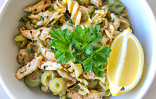 Zesty Lemon Chicken Pasta Salad with Poppy Seeds