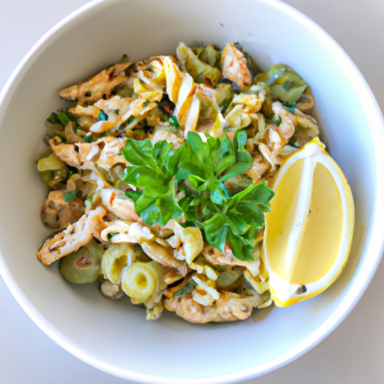Zesty Lemon Chicken Pasta Salad with Poppy Seeds